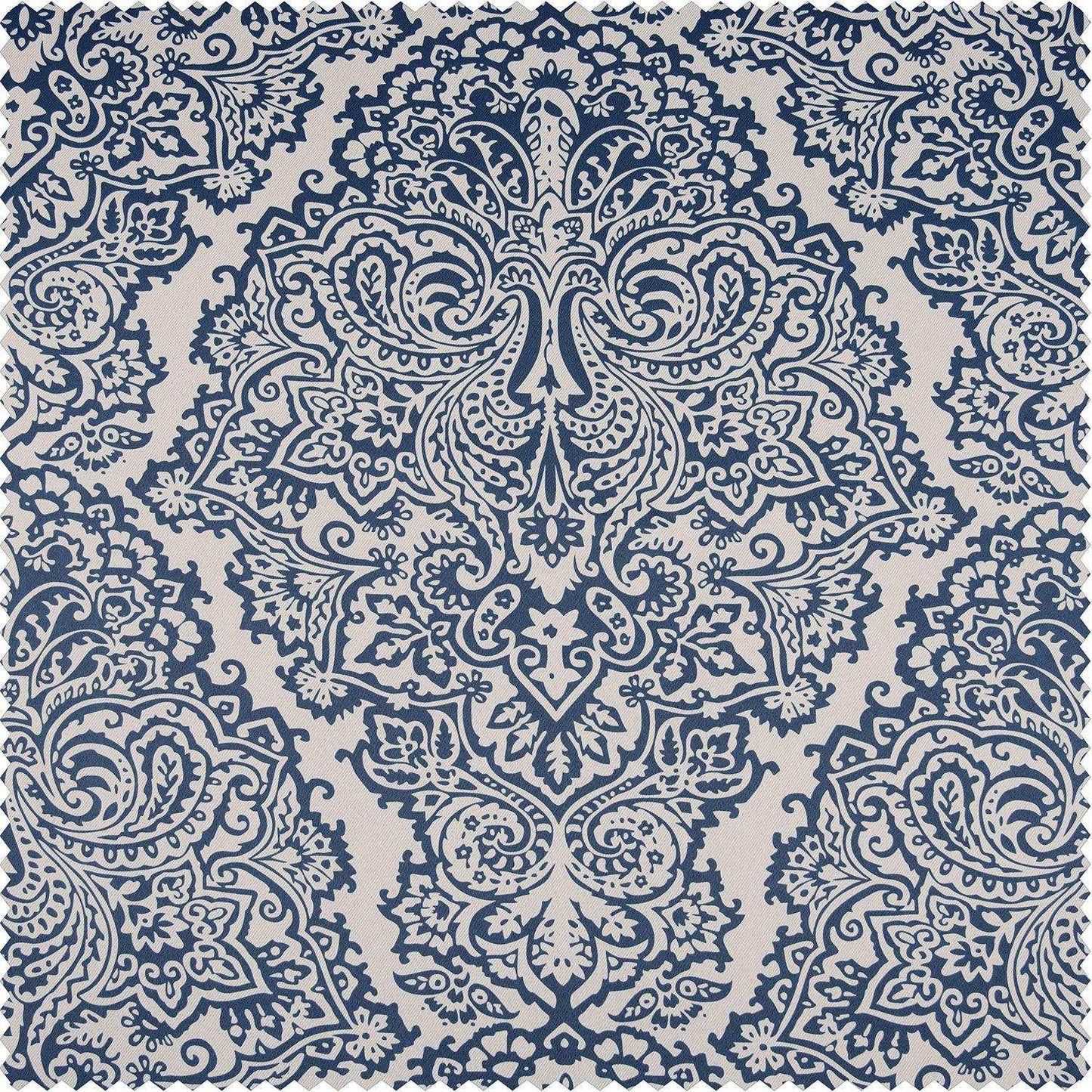 Amara Blue Printed Polyester Swatch - HalfPriceDrapes.com