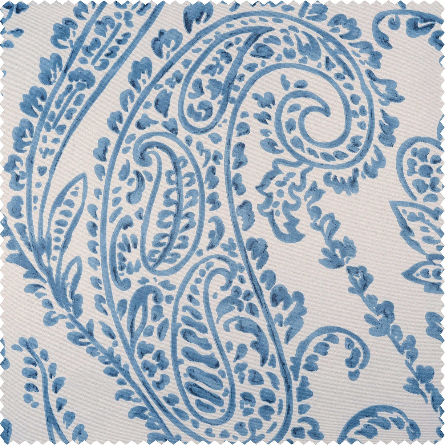 Tea Time China Blue Printed Polyester Swatch - HalfPriceDrapes.com