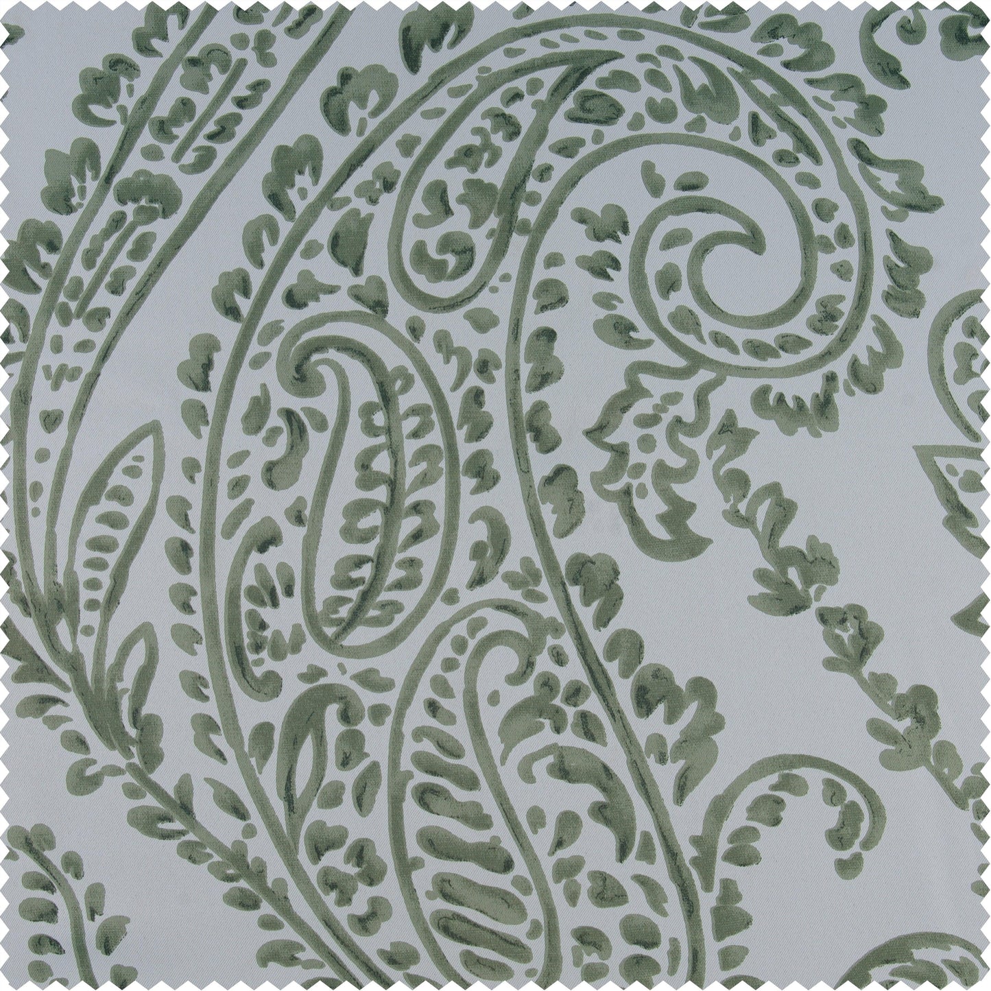 Tea Time Green Printed Polyester Swatch - HalfPriceDrapes.com