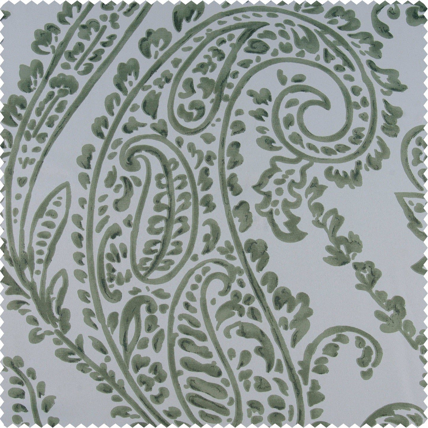 Tea Time Green Printed Polyester Swatch - HalfPriceDrapes.com