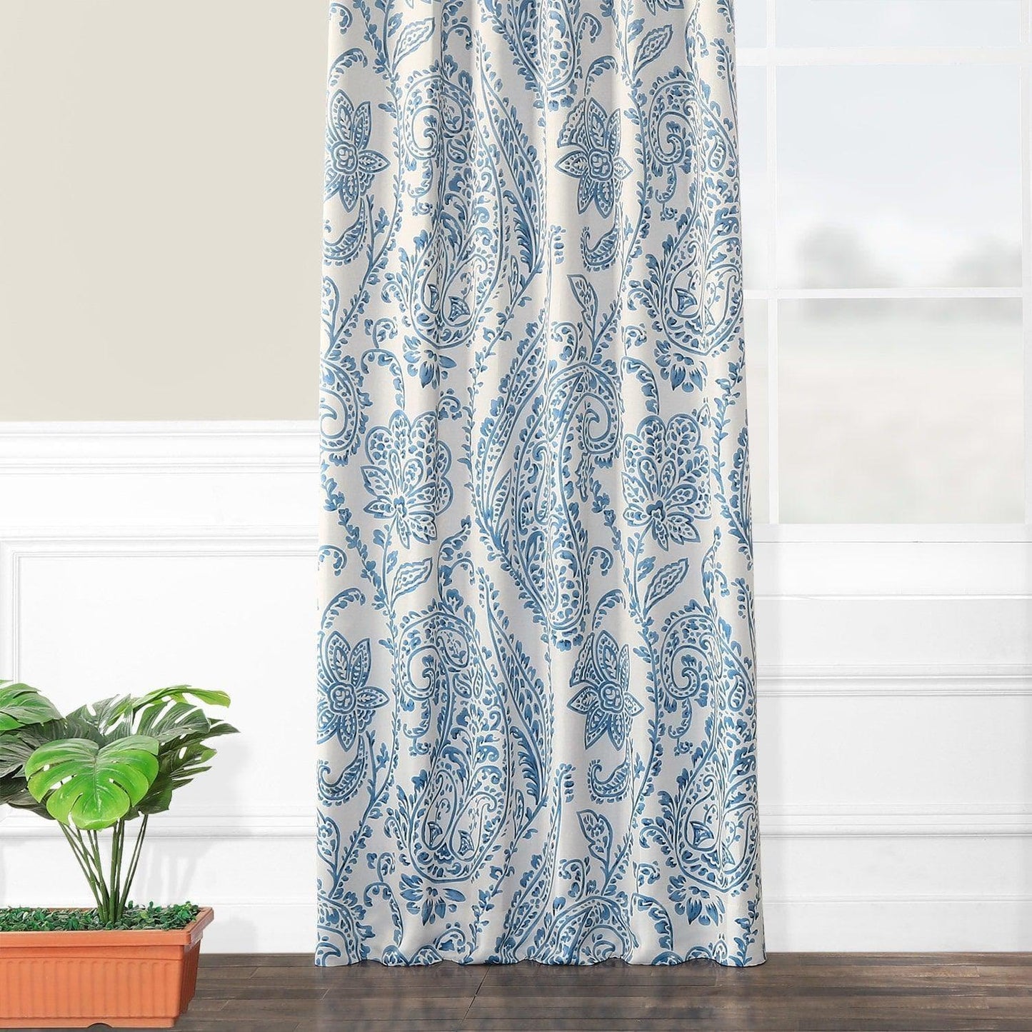 Tea Time China Blue Room Darkening Curtain