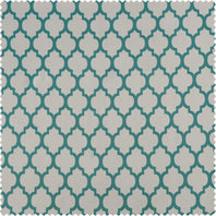 Casablanca Teal Printed Polyester Swatch - HalfPriceDrapes.com