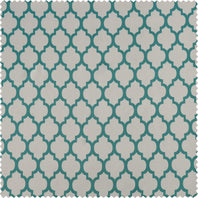 Casablanca Teal Printed Polyester Swatch - HalfPriceDrapes.com