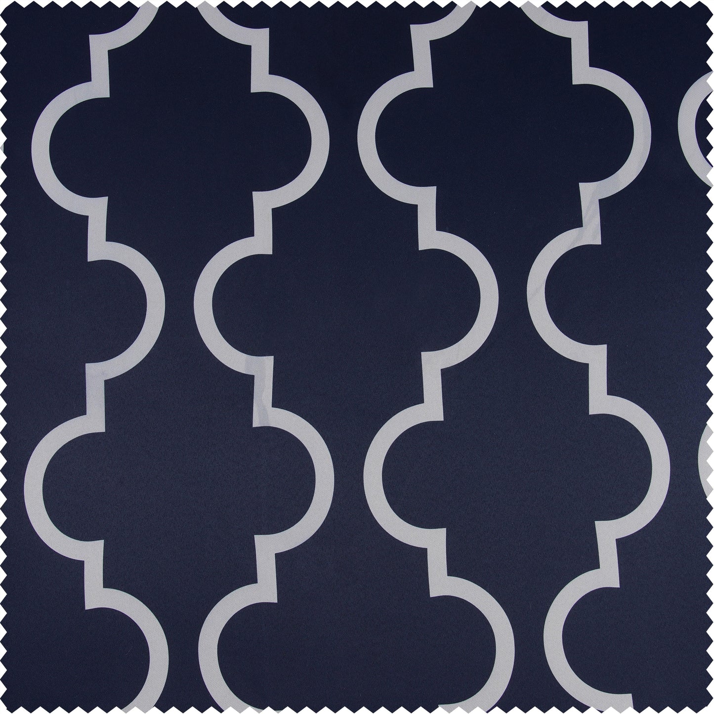 Seville Navy Printed Polyester Swatch - HalfPriceDrapes.com