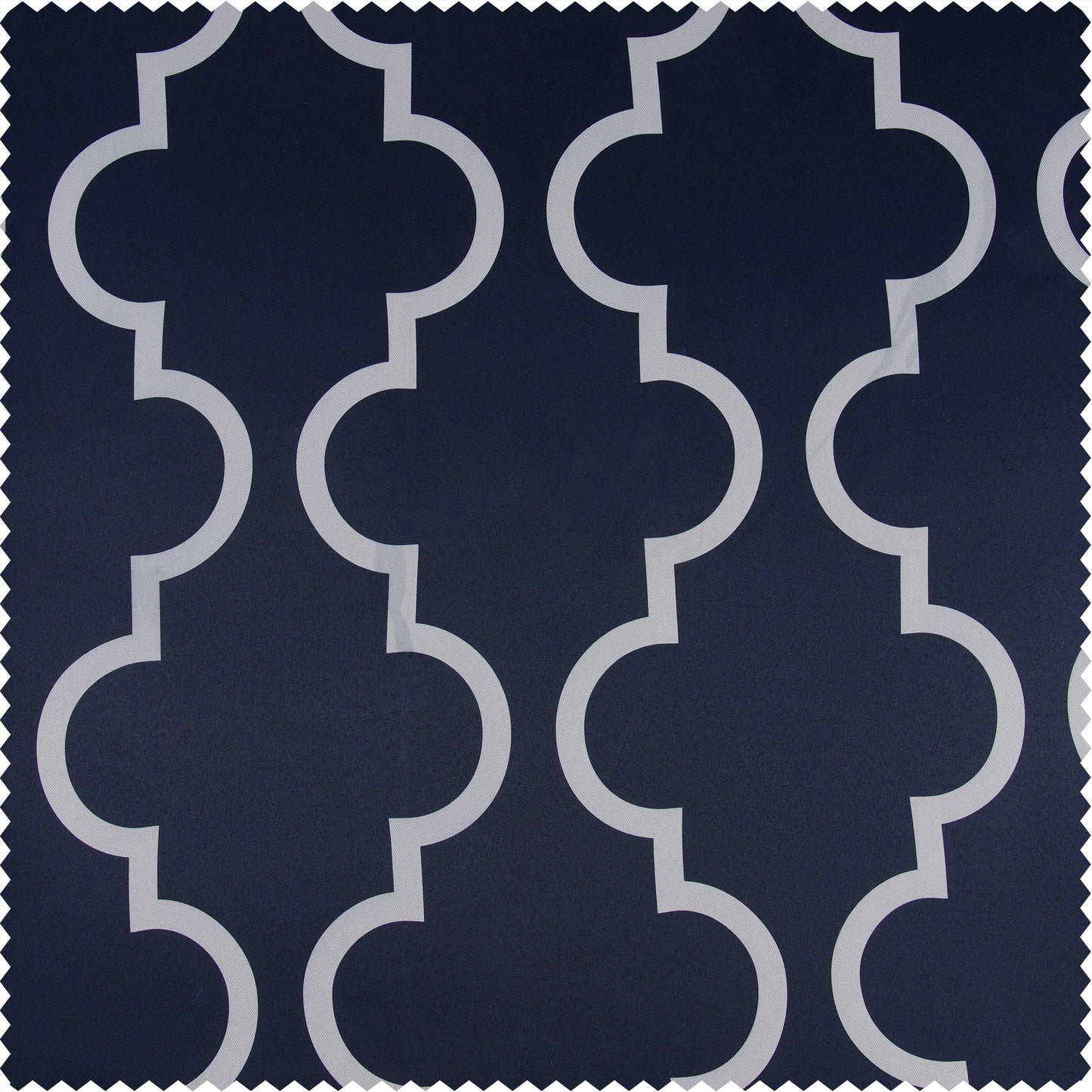 Seville Navy Printed Polyester Swatch - HalfPriceDrapes.com