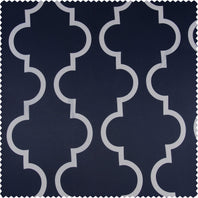 Seville Navy Printed Polyester Swatch - HalfPriceDrapes.com