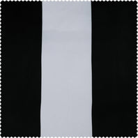Awning Black & Fog White Striped Printed Polyester Swatch - HalfPriceDrapes.com