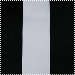 Awning Black & Fog White Striped Striped Room Darkening Curtain