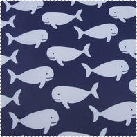 Migaloo Navy Printed Polyester Swatch - HalfPriceDrapes.com