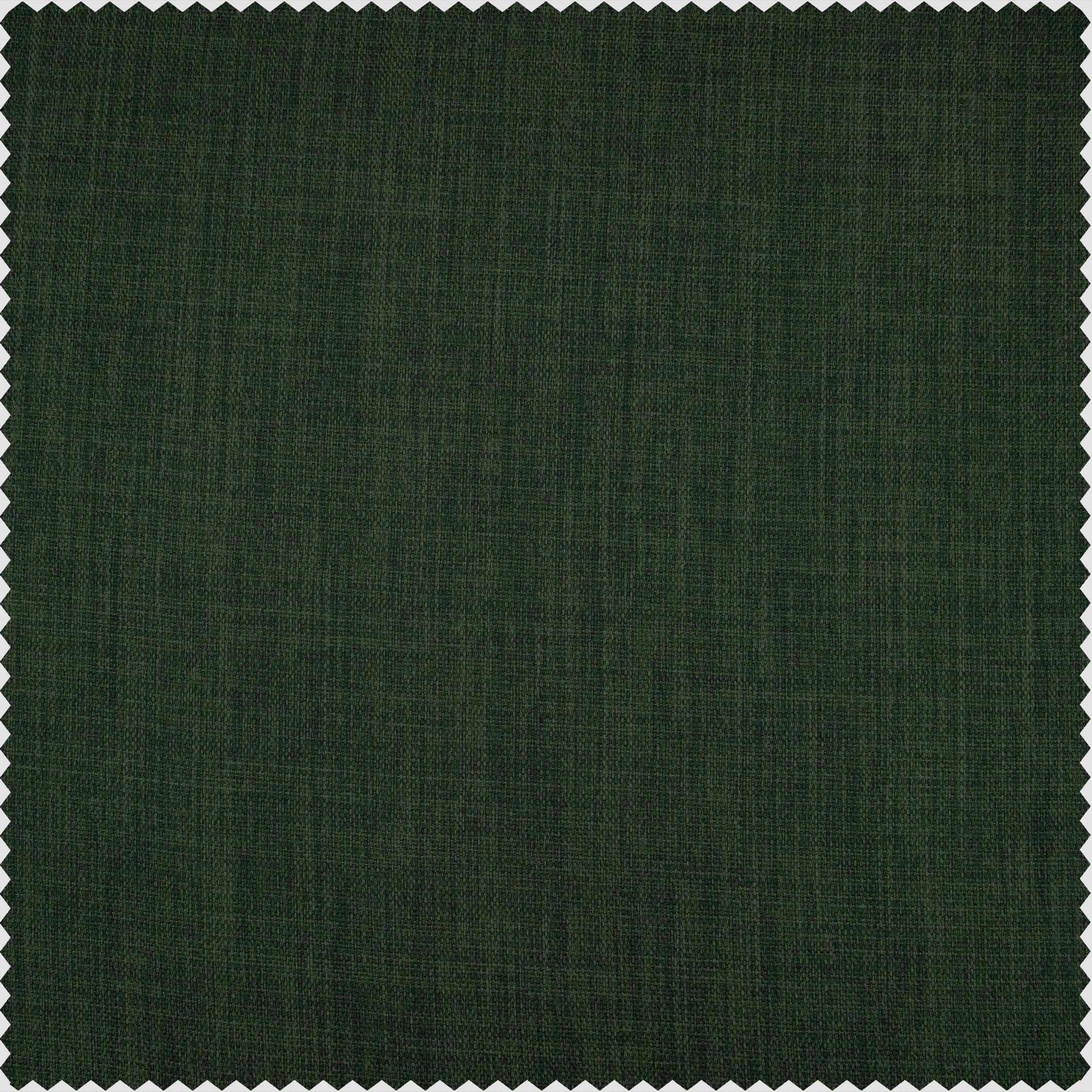 Key Green Textured Faux Linen Room Darkening Curtain