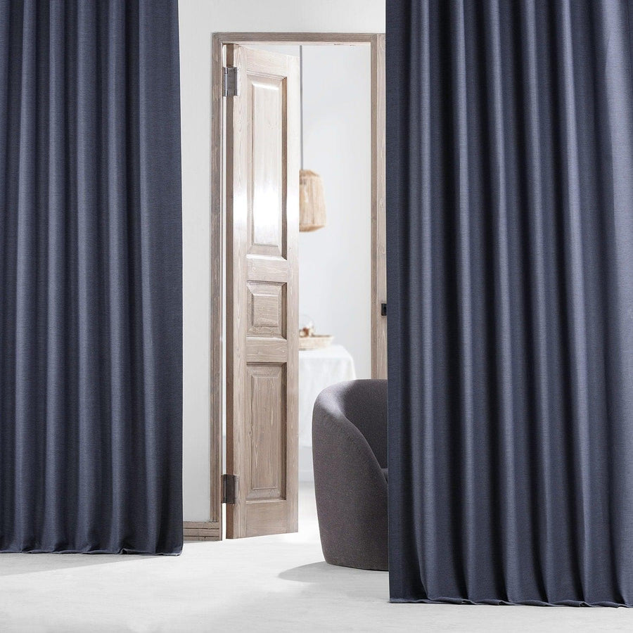 Wild Blue Textured Bellino Room Darkening Curtain