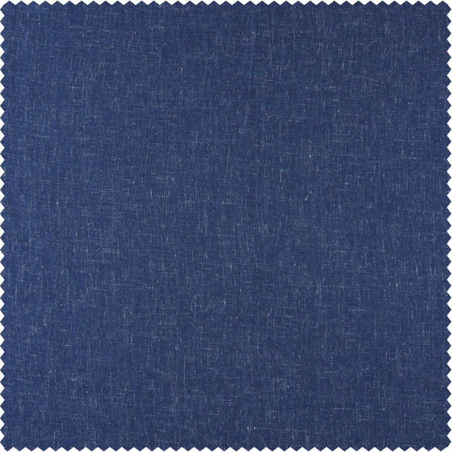 Blue Lapis Textured Faux Linen Sheer Custom Curtain - HalfPriceDrapes.com