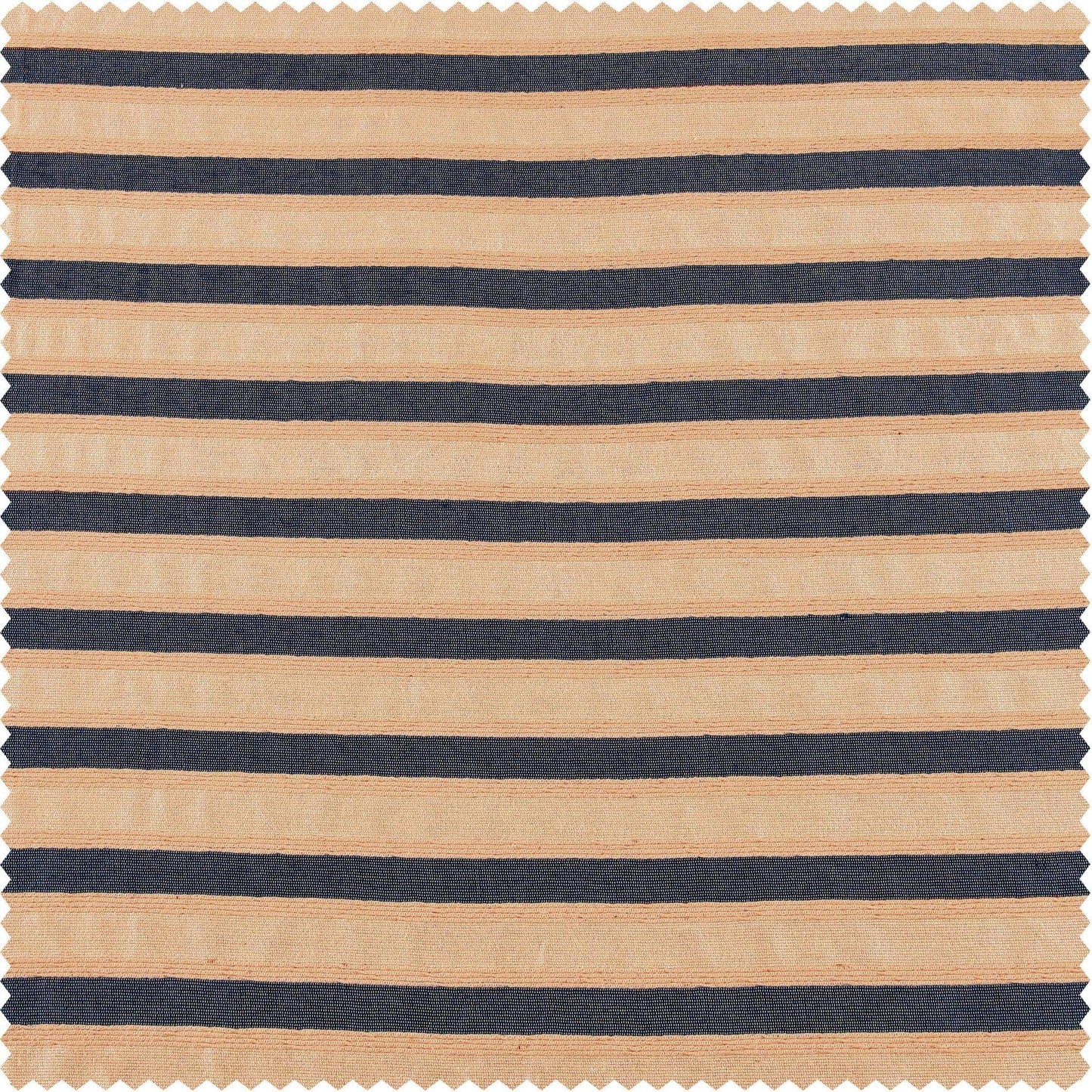 Blue & Beige Striped Hand Weaved Cotton Swatch - HalfPriceDrapes.com