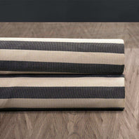 Suave Charcoal & Ivory Striped Hand Weaved Cotton Swatch