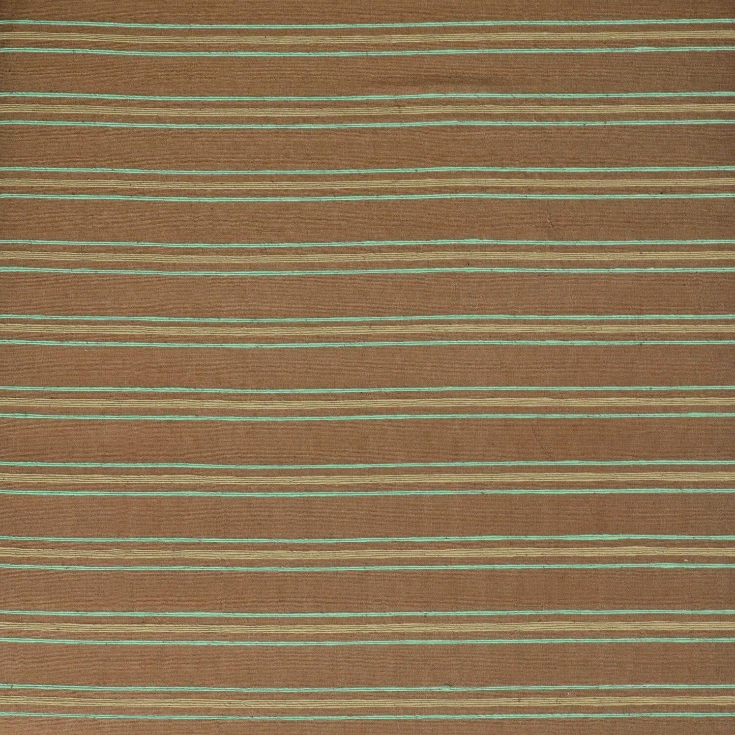 Mocha & Teal Striped Hand Weaved Cotton Swatch