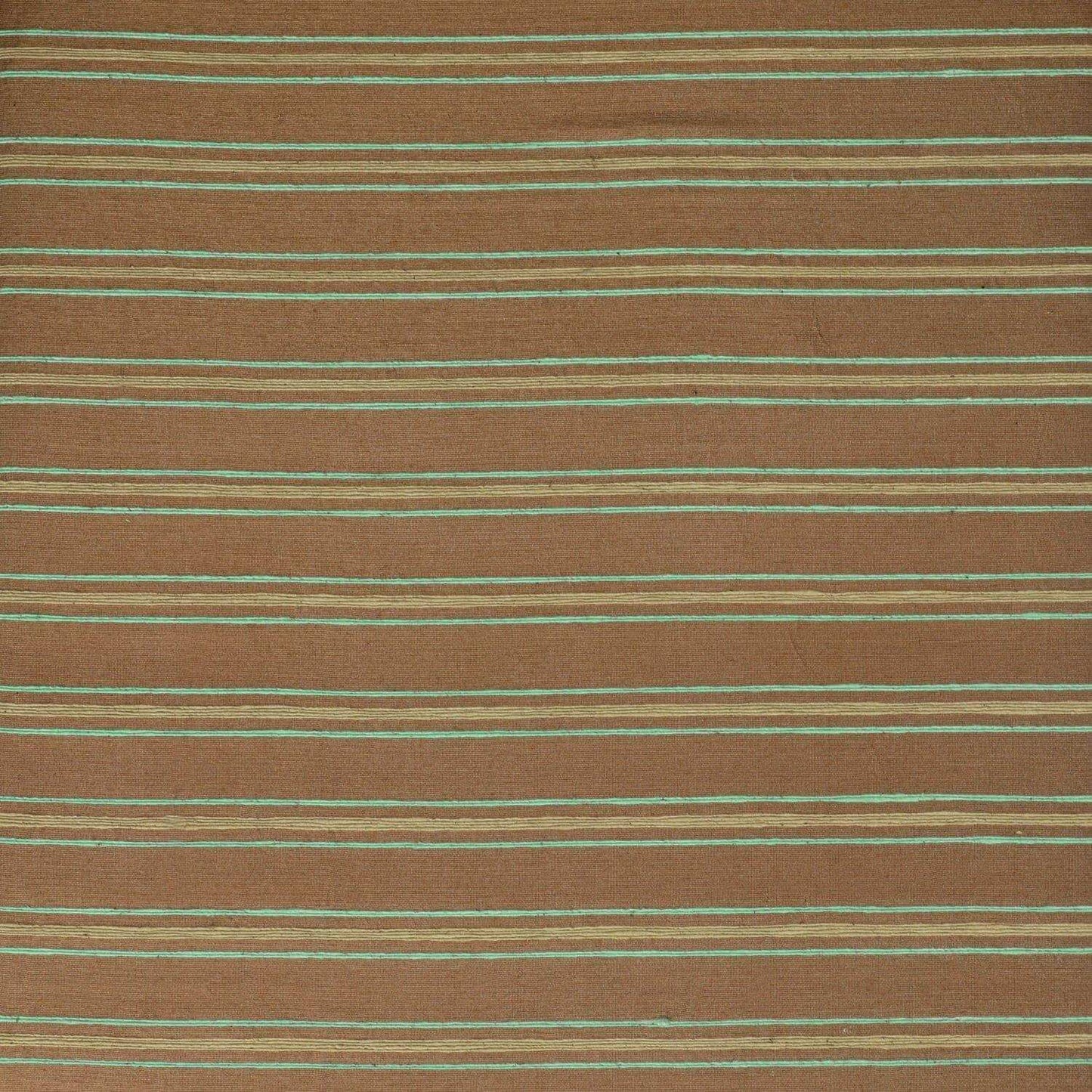 Mocha & Teal Striped Hand Weaved Cotton Swatch