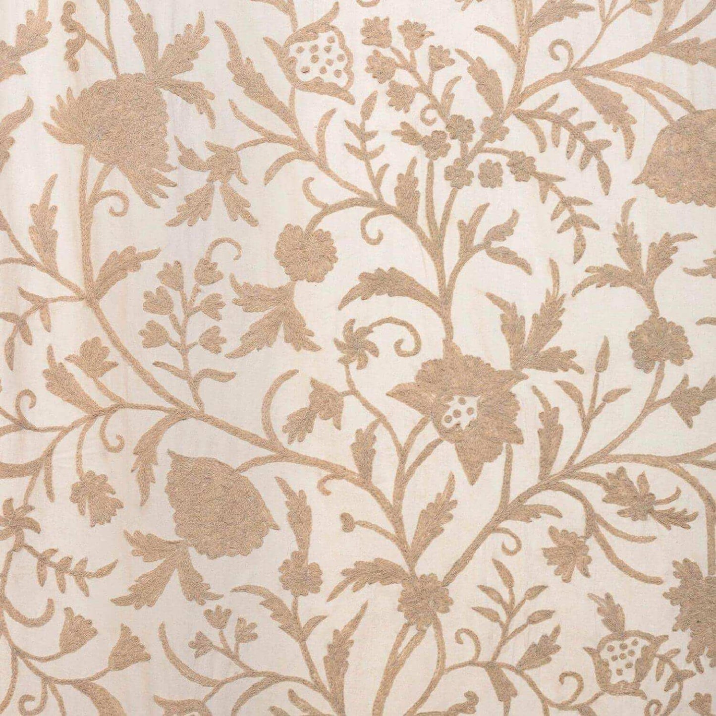 Celine Cream Embroidered Cotton Crewel Swatch - HalfPriceDrapes.com