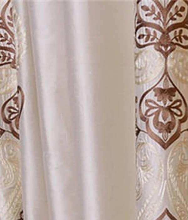 Carliyle Pearl White Embroidered Silk Swatch - HalfPriceDrapes.com