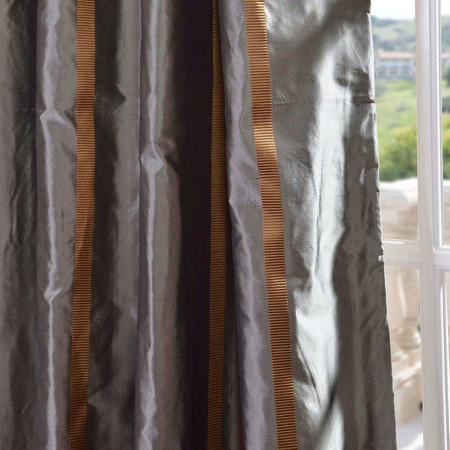 Preston Striped Silk Taffeta Swatch - HalfPriceDrapes.com