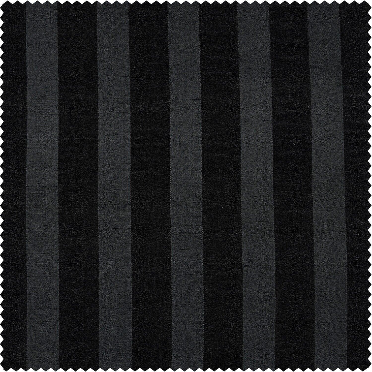 Ayya Black Striped Silk Room Darkening Curtain