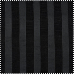 Ayya Black Striped Silk Room Darkening Curtain