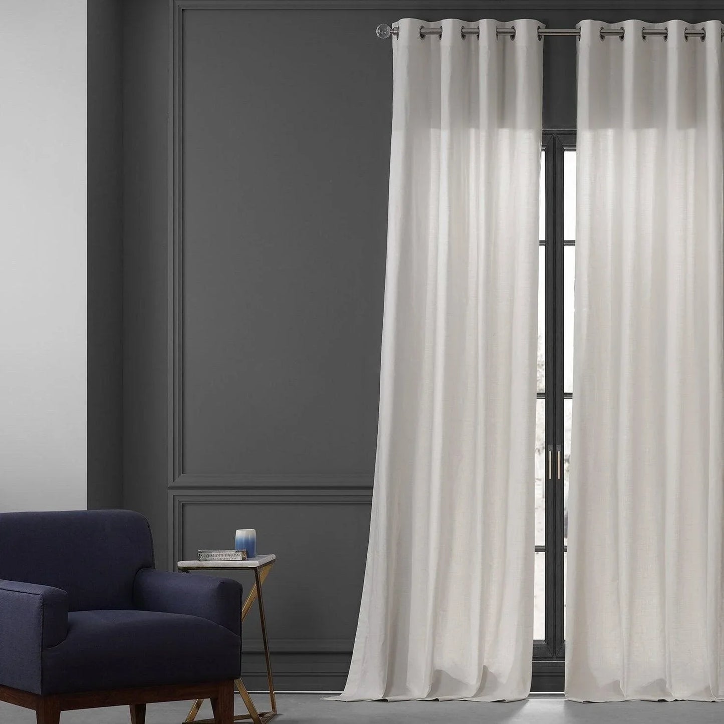 Supreme Cream Grommet Dune Textured Cotton Curtain Pair (2 Panels)