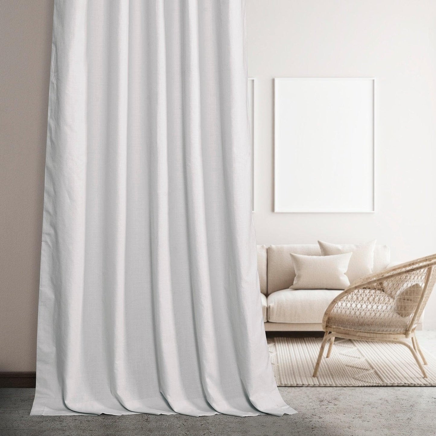 Prime White Dune Textured Cotton Hotel Blackout Curtain - HalfPriceDrapes.com