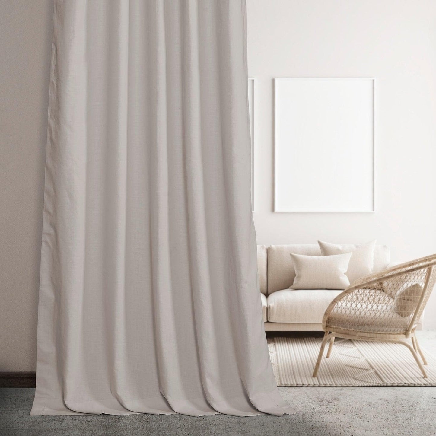 Supreme Cream Dune Textured Cotton Hotel Blackout Curtain - HalfPriceDrapes.com