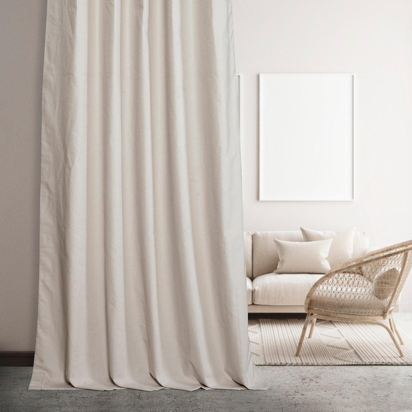 Fable Beige Dune Textured Cotton Hotel Blackout Curtain - HalfPriceDrapes.com