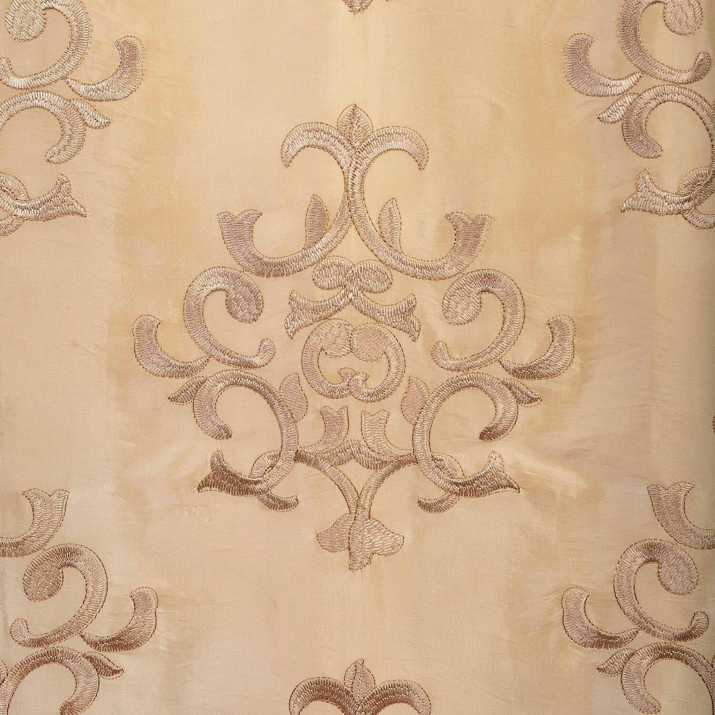 Ankara Champagne Beige Designer Embroidered Swatch - HalfPriceDrapes.com