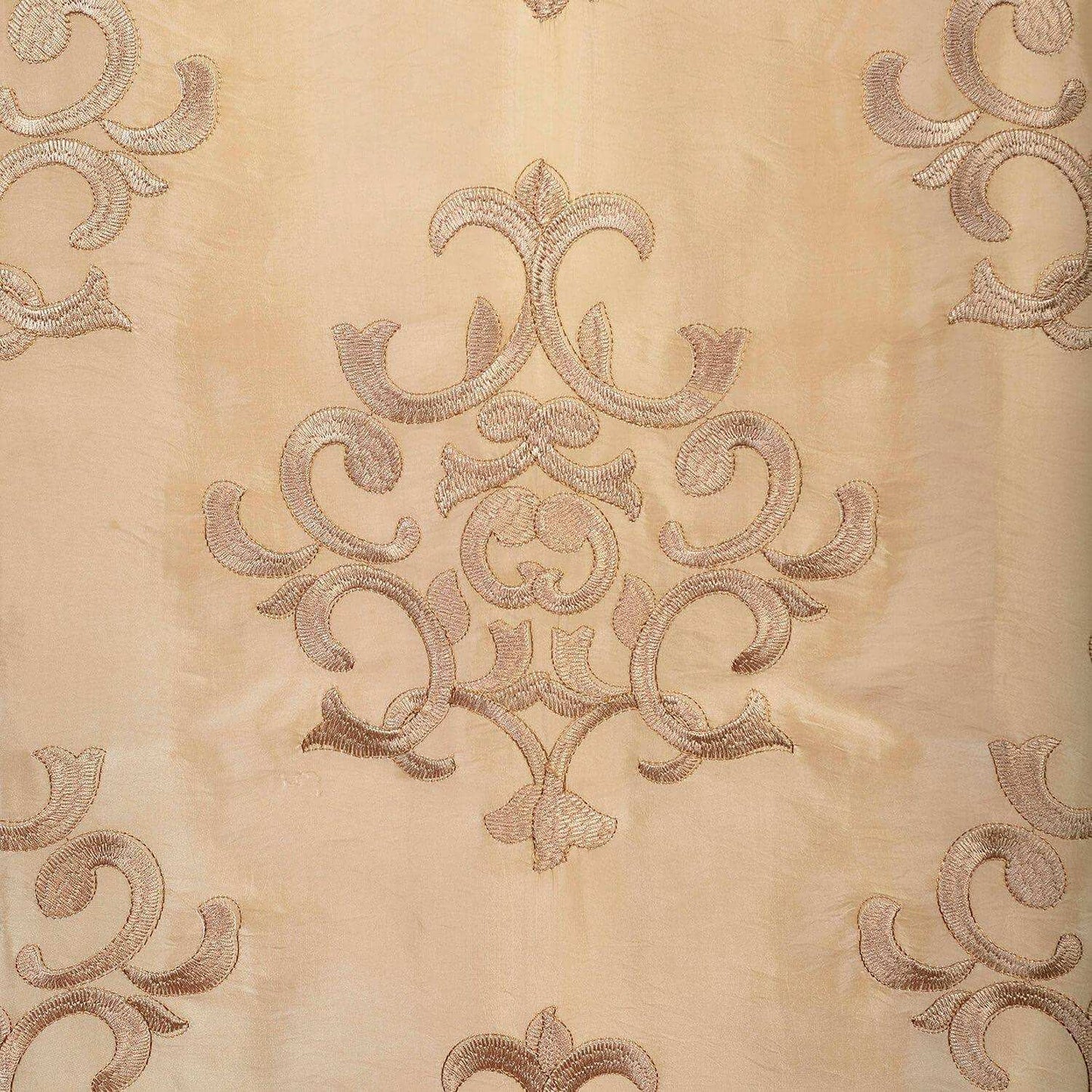 Ankara Champagne Beige Designer Embroidered Swatch - HalfPriceDrapes.com