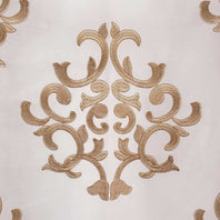 Ankara White Embroidered Faux Silk Taffeta Swatch - HalfPriceDrapes.com