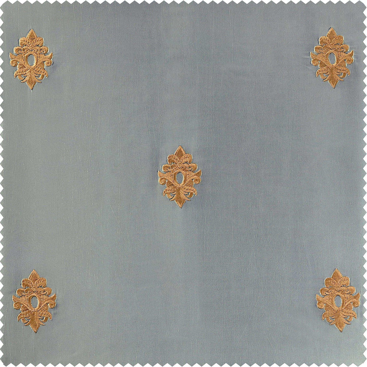 Trophy Grey & Gold Designer Embroidered Swatch - HalfPriceDrapes.com