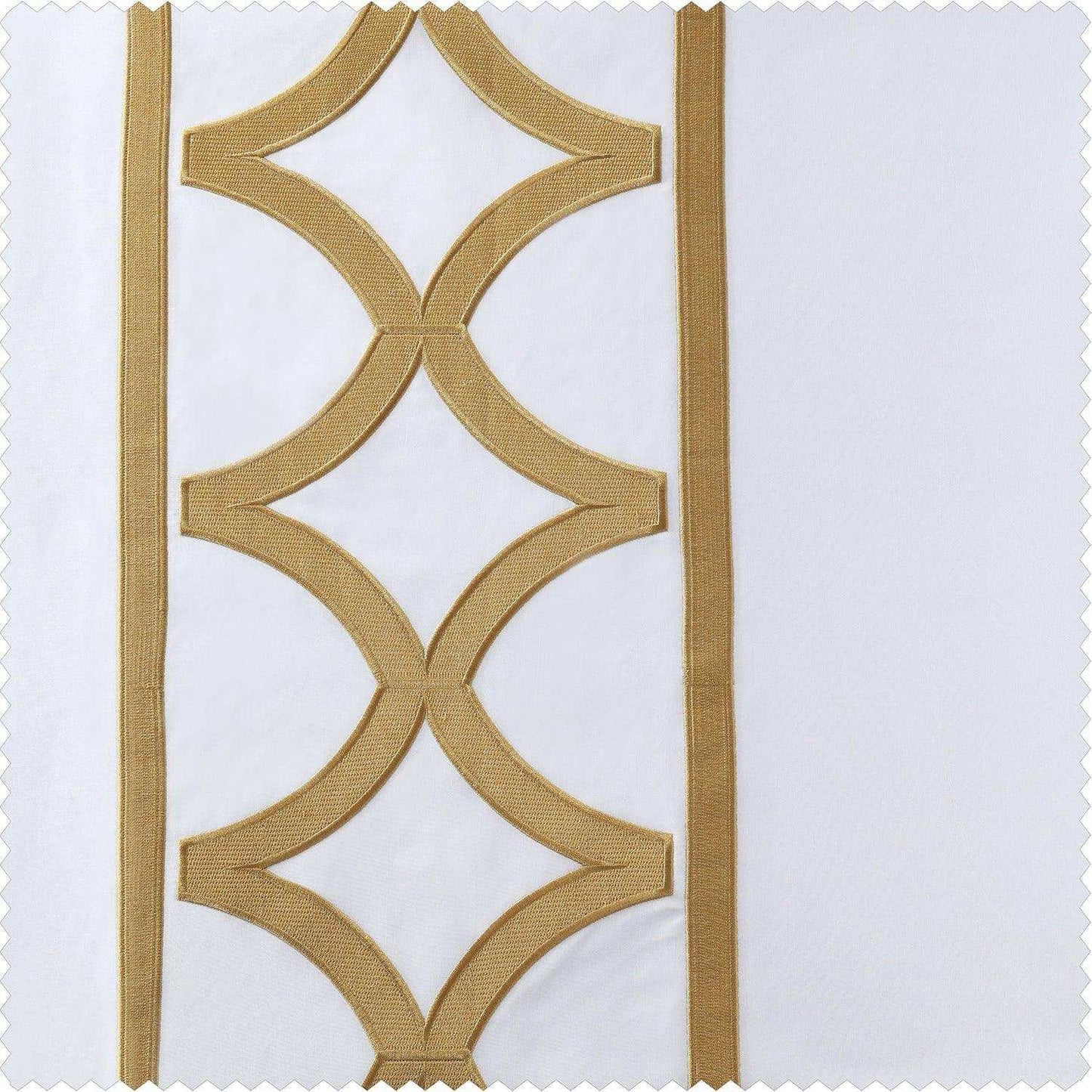Espalier Off White Designer Embroidered Swatch - HalfPriceDrapes.com