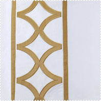 Espalier Off White Designer Embroidered Swatch - HalfPriceDrapes.com