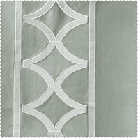 Espalier Sterling Grey Designer Embroidered Swatch - HalfPriceDrapes.com