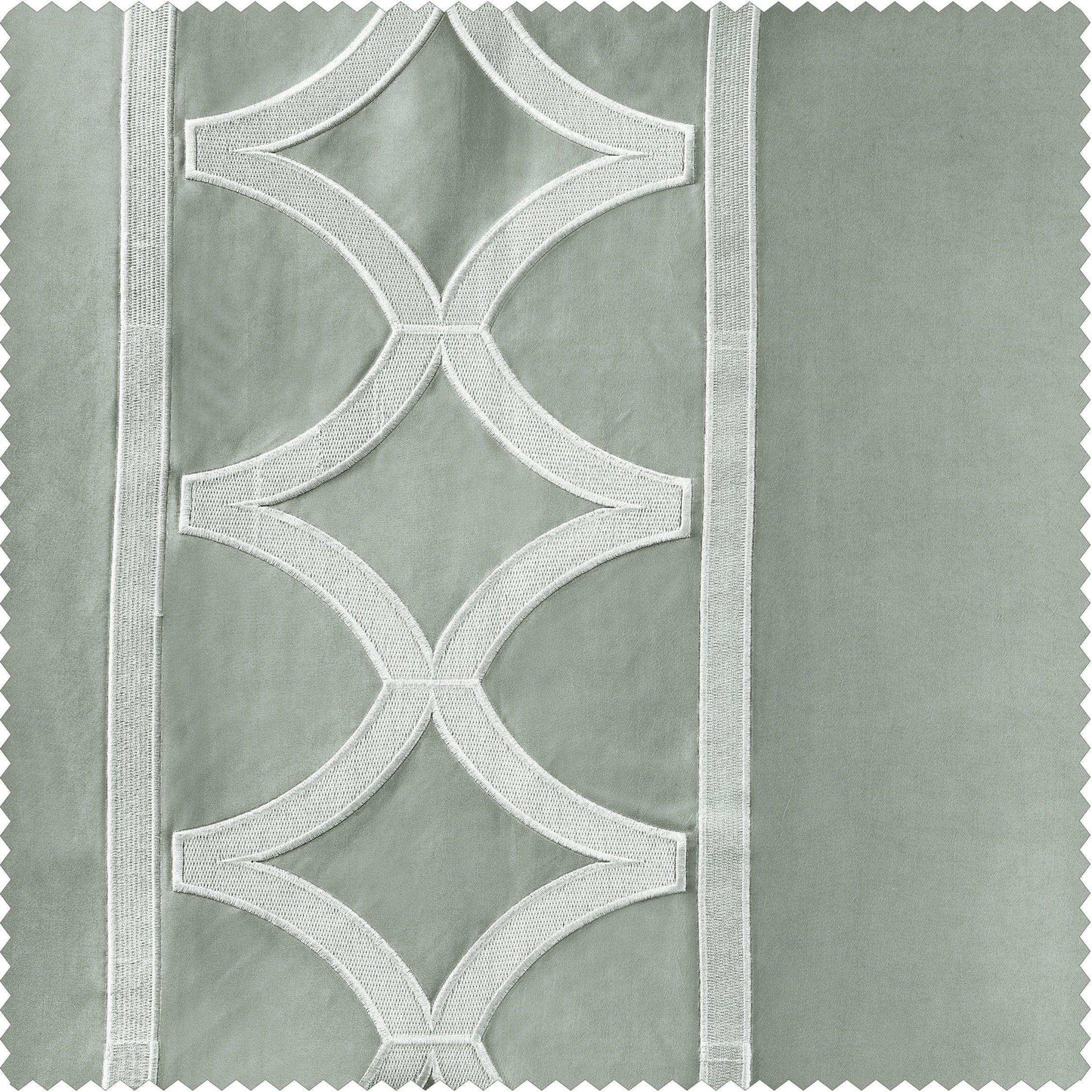 Espalier Sterling Grey Designer Embroidered Swatch - HalfPriceDrapes.com