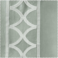 Espalier Sterling Grey Designer Embroidered Swatch - HalfPriceDrapes.com