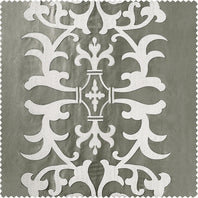 Renaissance Platinum Silver Designer Embroidered Swatch - HalfPriceDrapes.com