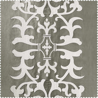 Renaissance Platinum Silver Designer Embroidered Swatch - HalfPriceDrapes.com