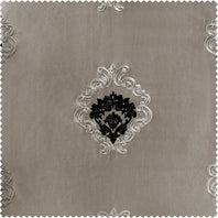 Elias Platinum Silver Designer Embroidered Swatch - HalfPriceDrapes.com