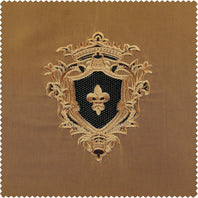 Zelda Gold Designer Embroidered Swatch - HalfPriceDrapes.com