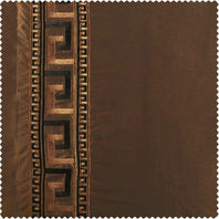 Greco Copper Brown Designer Embroidered Swatch - HalfPriceDrapes.com