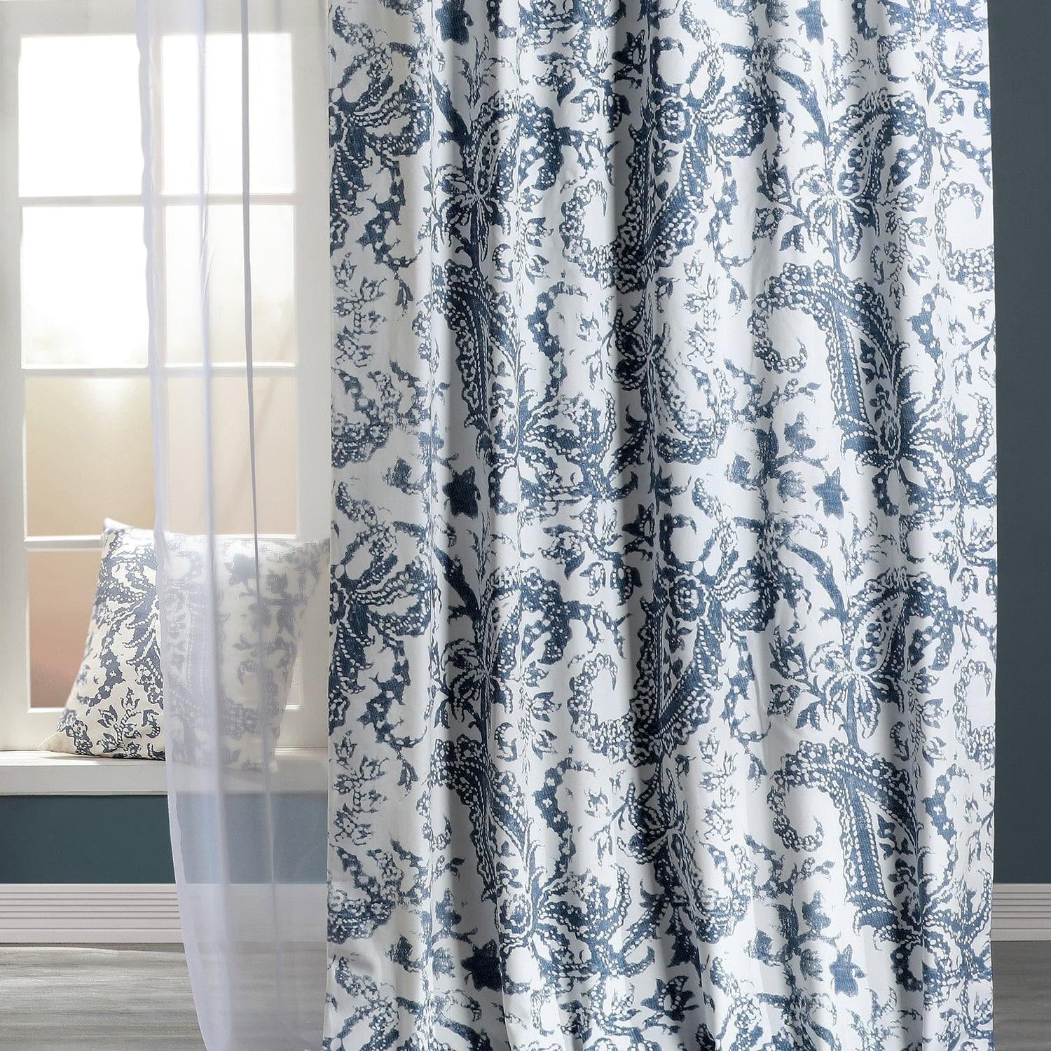Blue Paisley Printed Cotton Fabric main image 1