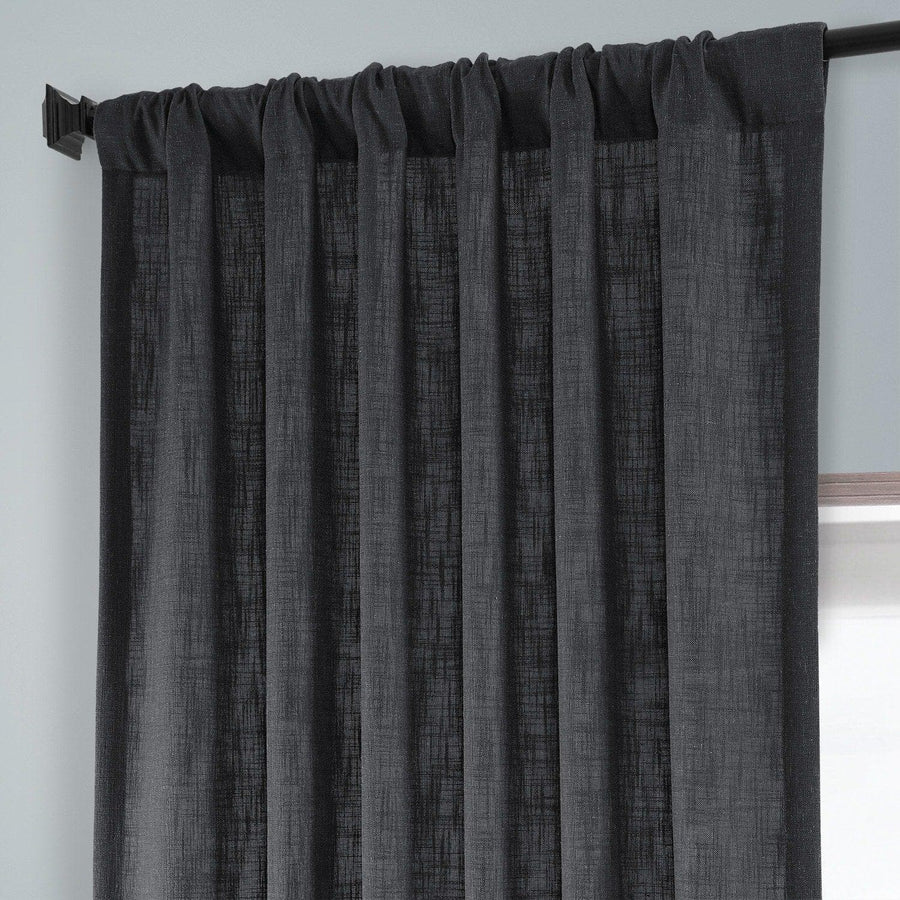 Slate Grey Heavy Faux Linen Curtain