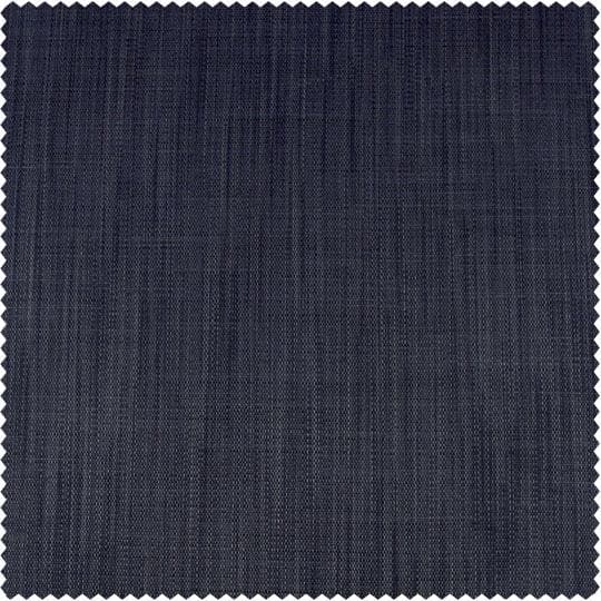 Pacific Blue Textured Italian Faux Linen Custom Curtain
