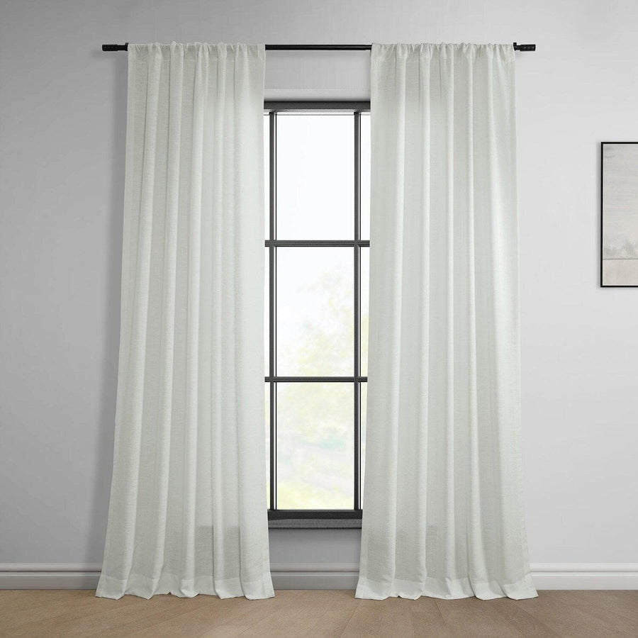 Off White Classic Faux Linen Curtain