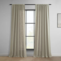 Light Taupe Classic Faux Linen Curtain