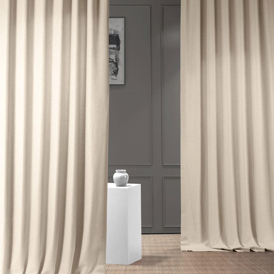 Parchment Cream Italian Faux Linen Curtain