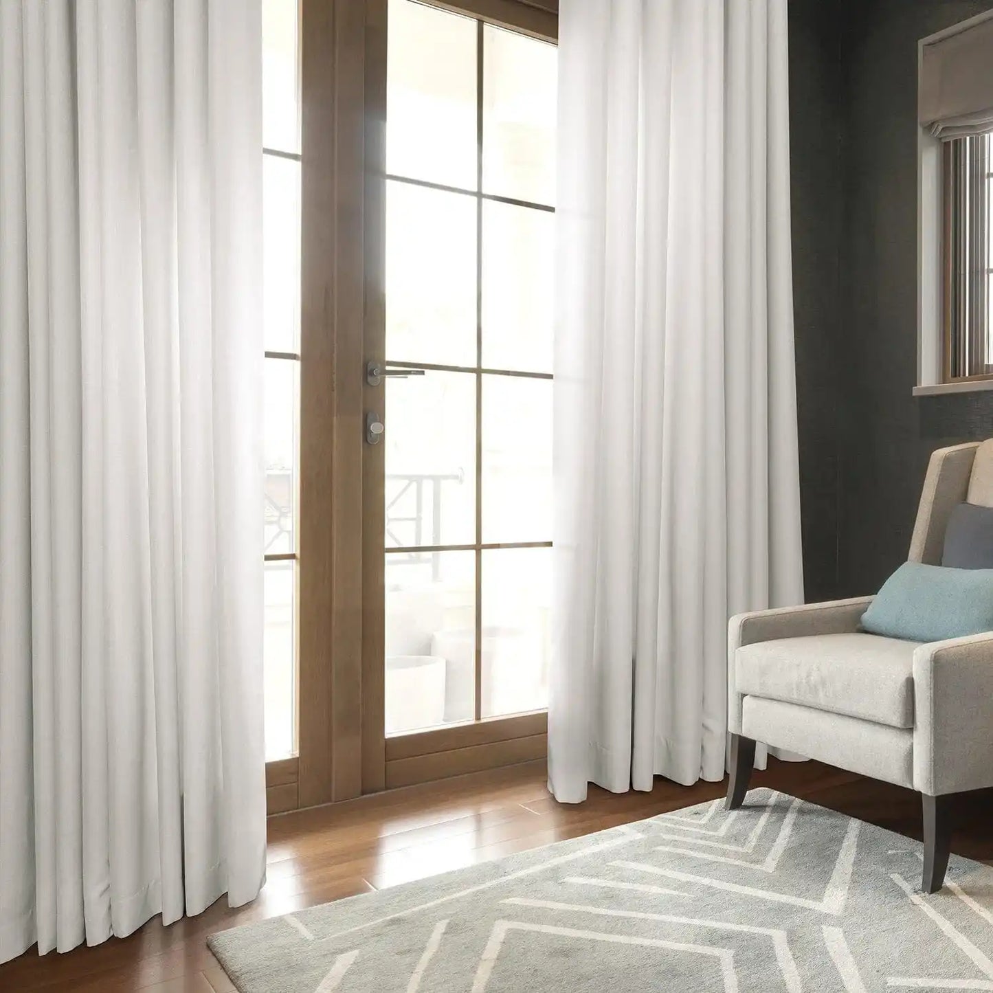 Magnolia Off White Grommet Italian Faux Linen Curtain